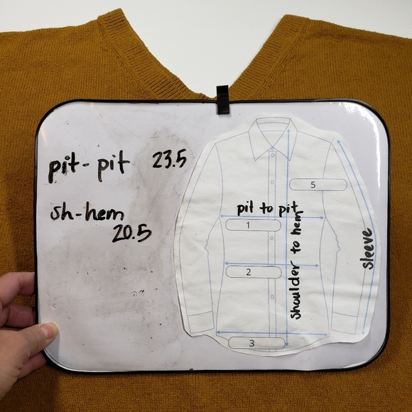 Madewell Double V-Neck Oversized Sweater Mustard size medium - Picture 10 of 10